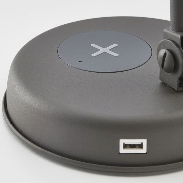 Ikea HEKTAR Wireless Work/Charging Lamp - Dark Grey ,