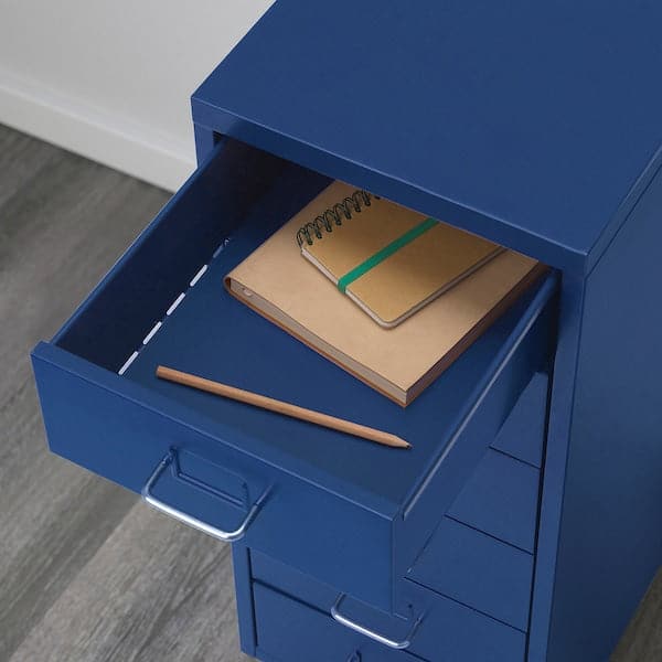 Ikea HELMER - Drawer unit on castors, blue, 28x69 cm