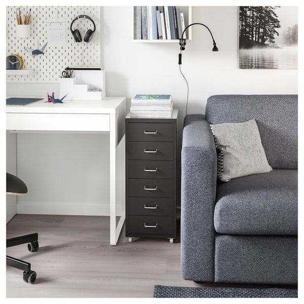 Ikea HELMER - Drawer unit on castors, black, 28x69 cm