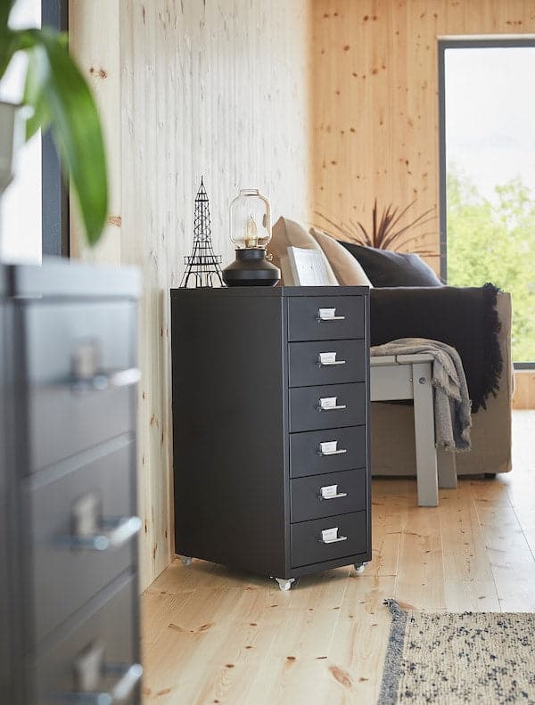 HELMER - Drawer unit on castors, black