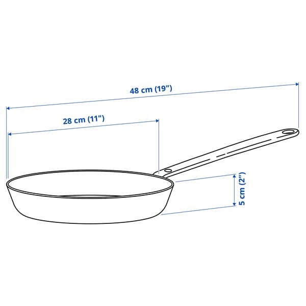 Ikea HEMKOMST - Frying pan, stainless steel/non-stick coating, 28 cm