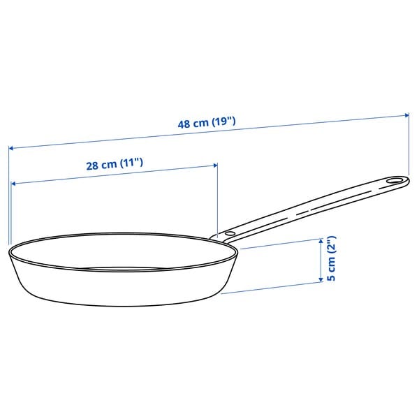 HEMKOMST - Frying pan, stainless steel/non-stick coating, 28 cm