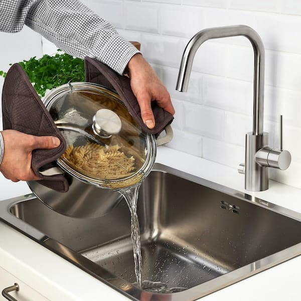 Ikea HEMKOMST - Pot with lid, stainless steel/glass, 5 l