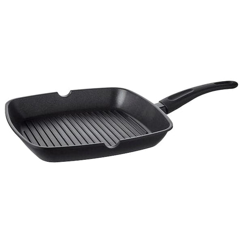 HEMLAGAD - Grill pan, black, 28x28 cm