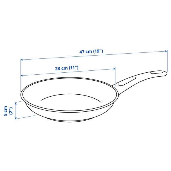 KAVALKAD Frying pan, black, 28 cm - IKEA