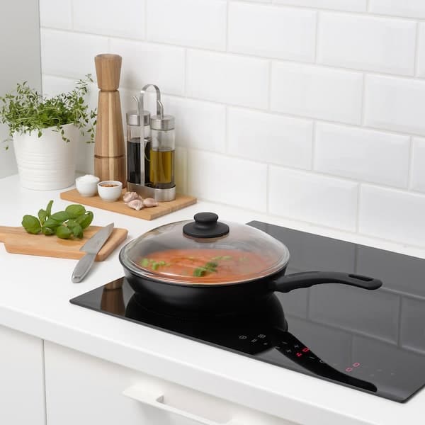 HEMLAGAD - Sauté pan with lid, black, 26 cm - best price from Maltashopper.com 40462517