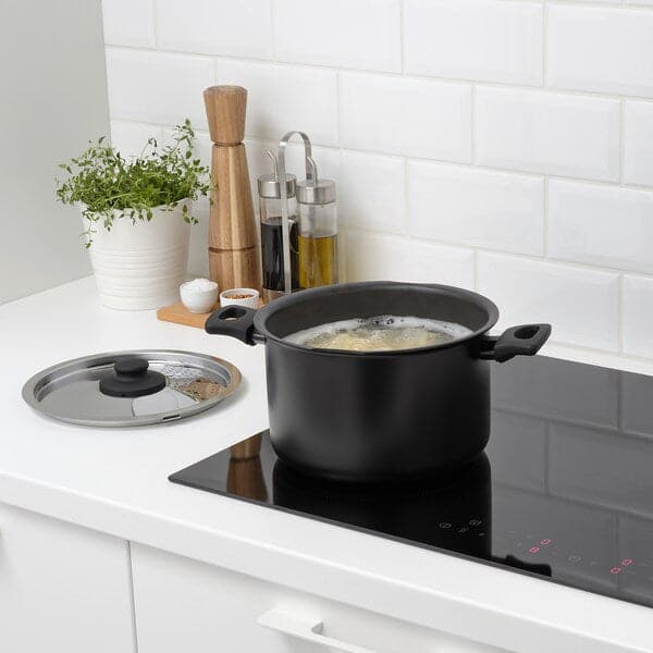 HEMLAGAD - Pot with lid, black, 5 l - best price from Maltashopper.com 00462213