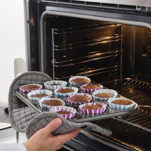 Ikea HEMMABAK - Muffin tin, grey ,