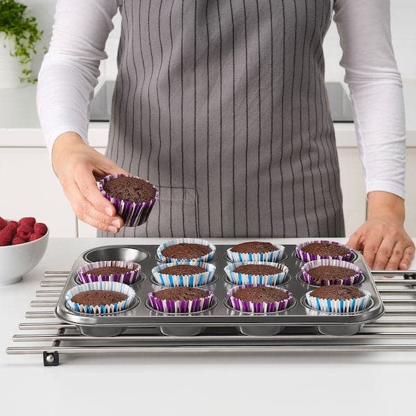 Ikea HEMMABAK - Muffin tin, grey ,