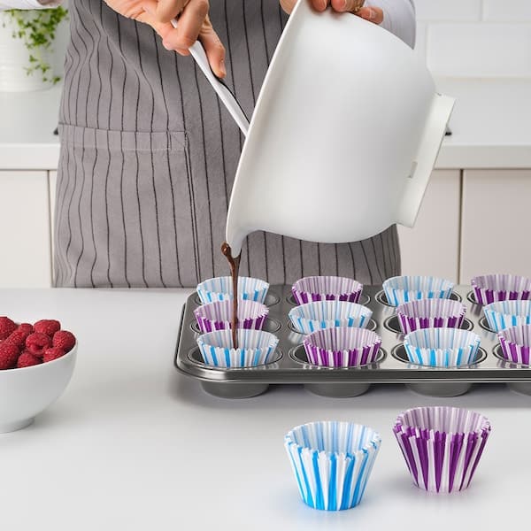 Ikea HEMMABAK - Muffin tin, grey ,