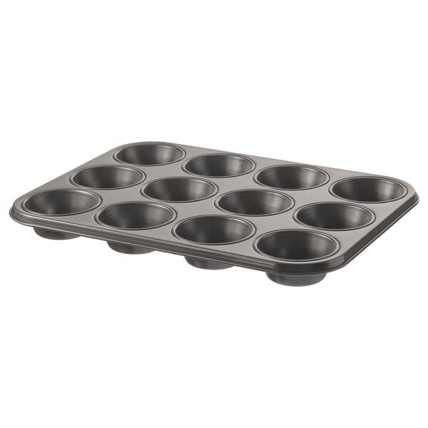 Ikea HEMMABAK - Muffin tin, grey ,