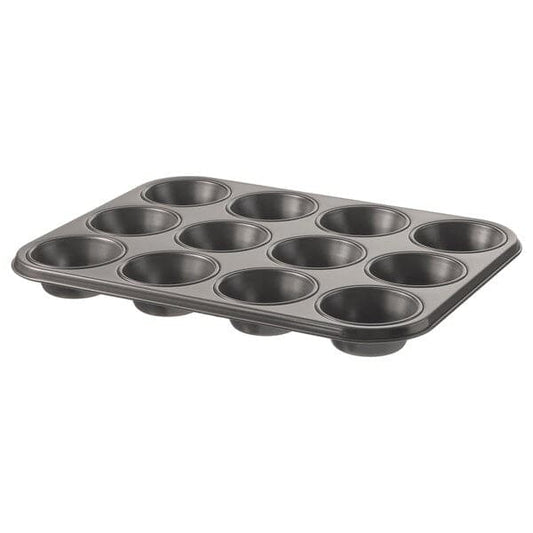 Ikea HEMMABAK - Muffin tin, grey ,