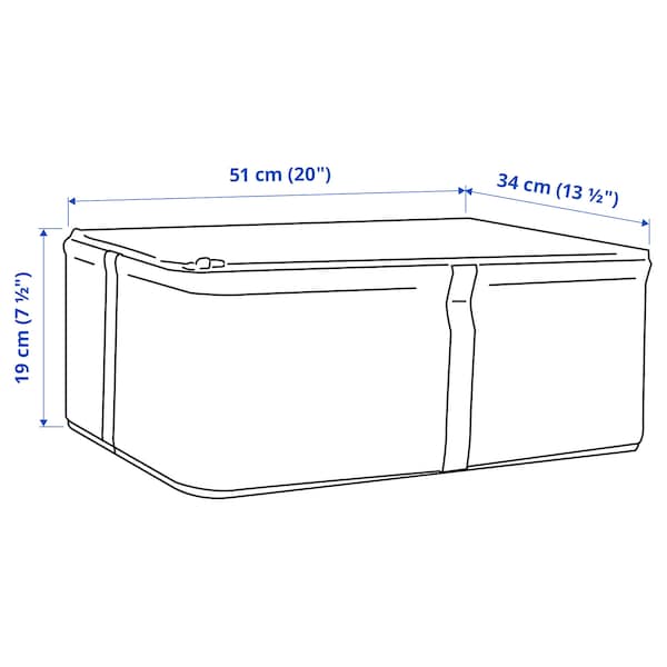 HEMMAFIXARE - Storage case, fabric striped/white/grey, 34x51x19 cm - best price from Maltashopper.com 90503921