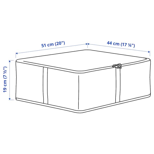 HEMMAFIXARE - Storage case, fabric striped/white/grey, 44x51x19 cm - best price from Maltashopper.com 20503910