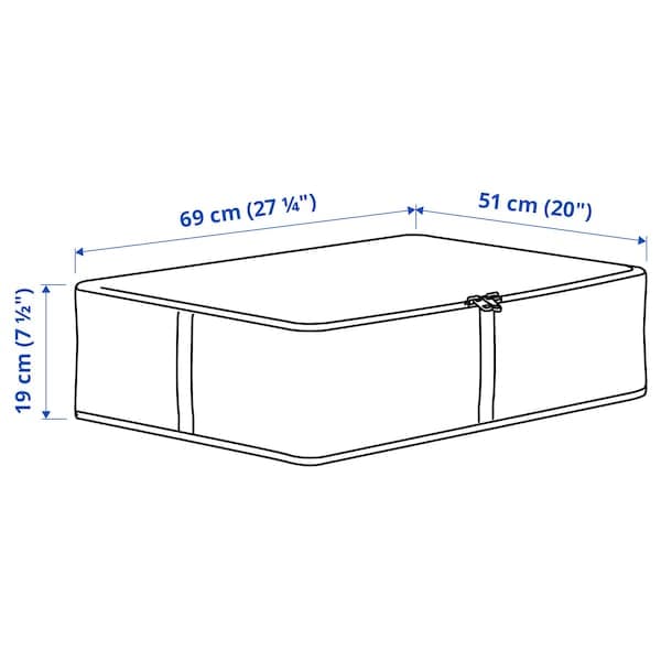 HEMMAFIXARE - Storage case, fabric striped/white/grey, 69x51x19 cm - best price from Maltashopper.com 70503917