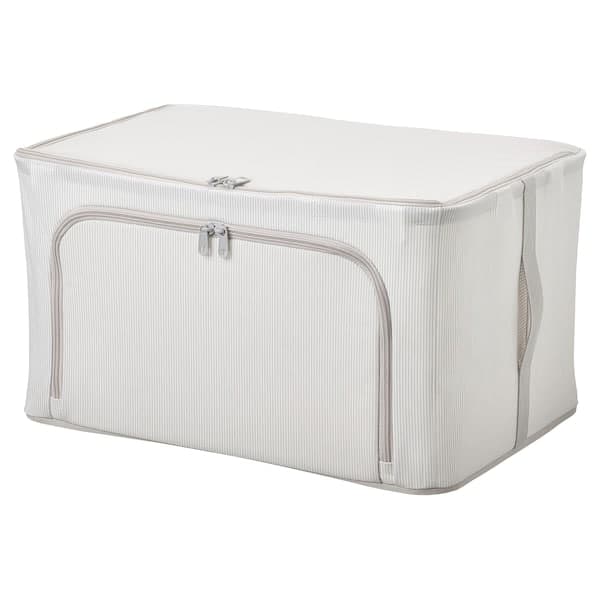 HEMMAFIXARE - Storage case, fabric striped/white/grey, 34x51x28 cm - best price from Maltashopper.com 90503916