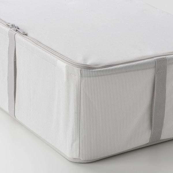 HEMMAFIXARE - Storage case, fabric striped/white/grey, 34x51x19 cm - best price from Maltashopper.com 90503921