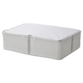 HEMMAFIXARE storage case, fabric striped/white/grey, 69x51x19 cm