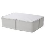 HEMMAFIXARE storage case, fabric striped/white/grey, 69x51x19 cm