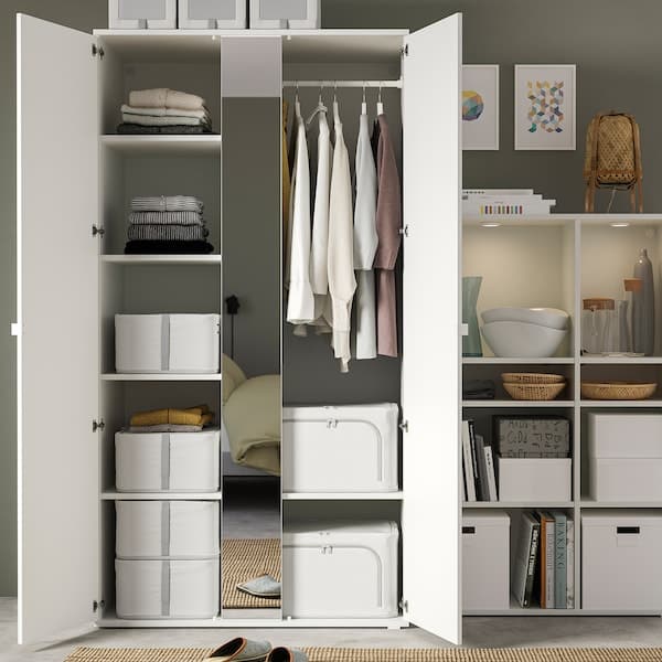 HEMMAFIXARE - Storage case, fabric striped/white/grey, 34x51x28 cm - best price from Maltashopper.com 90503916