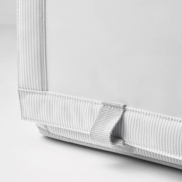 HEMMAFIXARE - Shoe box, fabric striped/white/grey, 23x34x19 cm - best price from Maltashopper.com 40503914