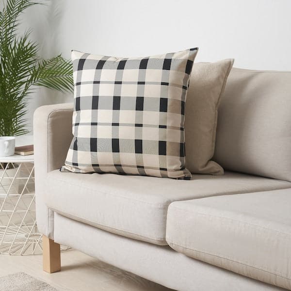 HEMMAVE - Cushion, checked, , 50x50 cm - best price from Maltashopper.com 20564381