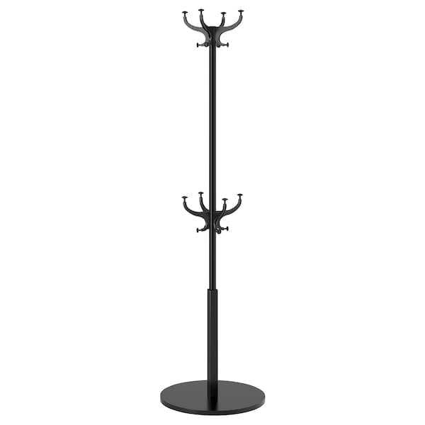 HEMNES - Hat and coat stand, black, 185 cm