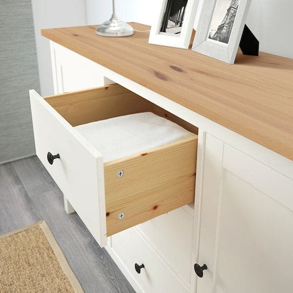 Ikea HEMNES - Sideboard, white stain/light brown, 157x88 cm