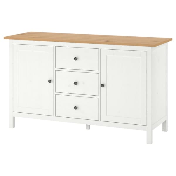 HEMNES - Sideboard, white stain/light brown, 157x88 cm - best price from Maltashopper.com 70476259