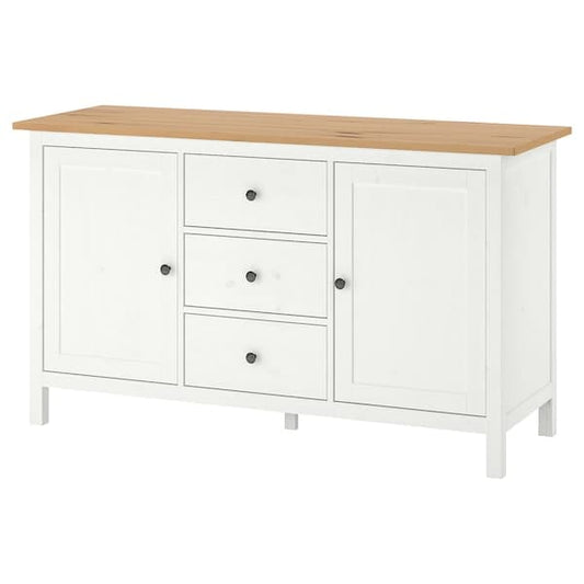 HEMNES - Sideboard, white stain/light brown, 157x88 cm - best price from Maltashopper.com 70476259