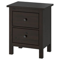 HEMNES Chest of drawers with 2 drawers - brown-black 54x66 cm , 54x66 cm - best price from Maltashopper.com 50242619