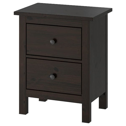 HEMNES Chest of drawers with 2 drawers - brown-black 54x66 cm , 54x66 cm