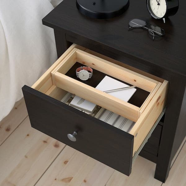 HEMNES Chest of drawers with 2 drawers - brown-black 54x66 cm , 54x66 cm - best price from Maltashopper.com 50242619