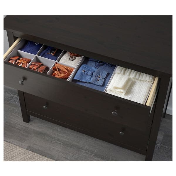 Ikea HEMNES Chest of drawers with 3 drawers - brown-black 108x96 cm