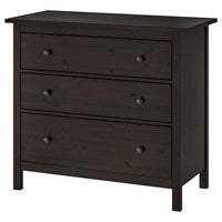 HEMNES Chest of drawers with 3 drawers - brown-black 108x96 cm - best price from Maltashopper.com 80424750