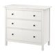 HEMNES chest of 3 drawers, white stain, 108x96 cm