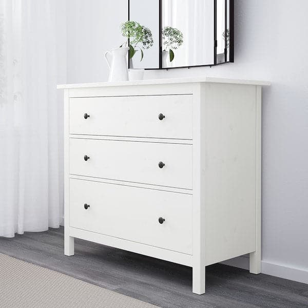 Ikea HEMNES - Chest of 3 drawers, white stain, 108x96 cm
