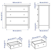HEMNES - Chest of 3 drawers, white stain, 108x96 cm - Premium Hardware Accessories from Ikea - Just €284.99! Shop now at Maltashopper.com