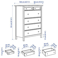 HEMNES - Chest of 6 drawers, white stain, 108x131 cm - best price from Maltashopper.com 60239273