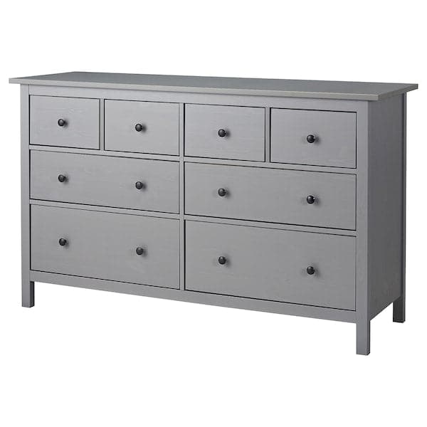 HEMNES - Chest of 8 drawers, grey stained - Premium Hardware Accessories from Ikea - Just €453.99! Shop now at Maltashopper.com