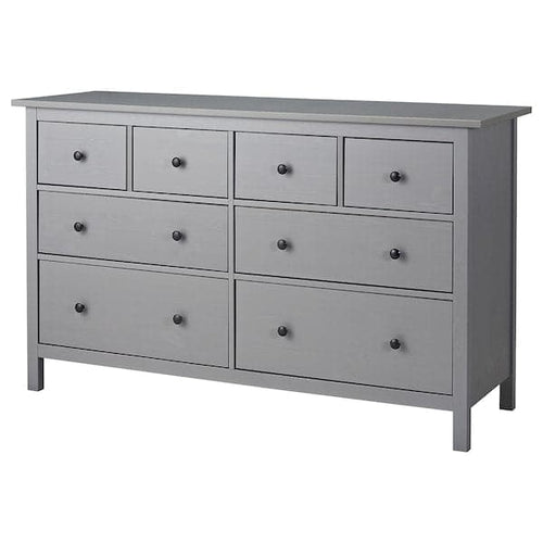 HEMNES - Chest of 8 drawers, grey stained, 160x96 cm