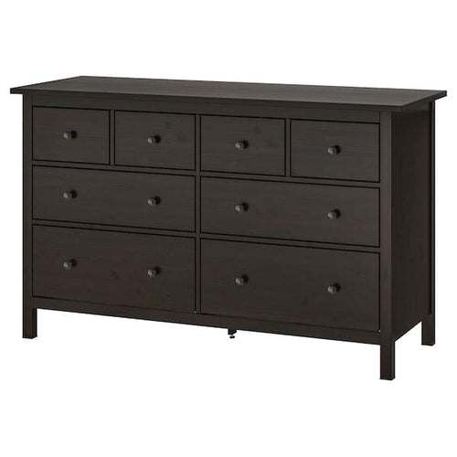 HEMNES Chest of drawers with 8 drawers - brown-black 160x96 cm , 160x96 cm