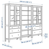 HEMNES - Storage combination w doors/drawers, black-brown/light brown, 270x197 cm - best price from Maltashopper.com 49336567