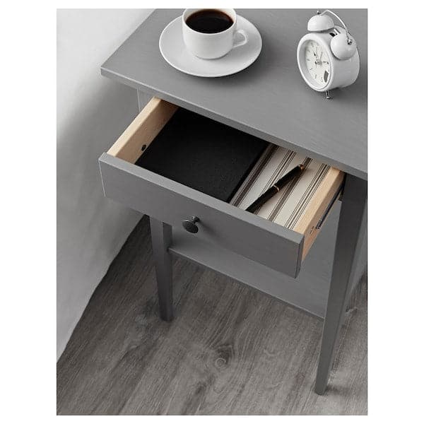 HEMNES Bedside Table - gray treated with biting 46x35 cm - best price from Maltashopper.com 40392459