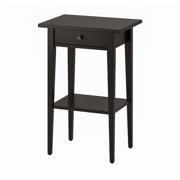 HEMNES - Bedside table, black-brown , 46x35 cm - best price from Maltashopper.com 90121234