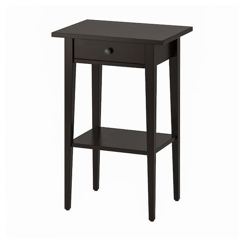 HEMNES - Bedside table, black-brown , 46x35 cm