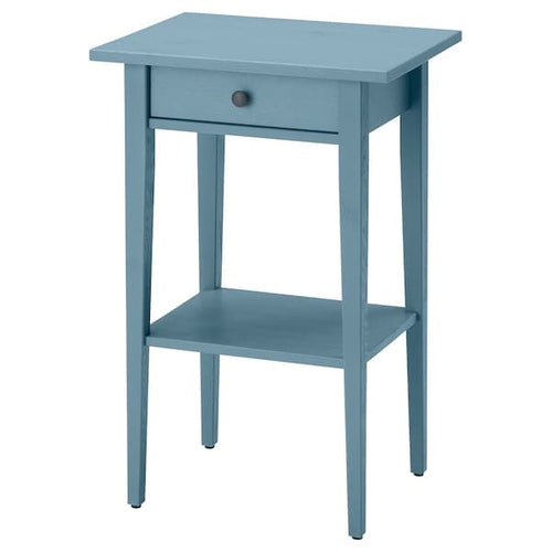 HEMNES - Bedside table, blue stain, 46x35 cm