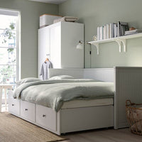 HEMNES - Sofa Bed/3 drawers/2 mattresses, white/Åfjäll semi-rigid, , - best price from Maltashopper.com 09521500
