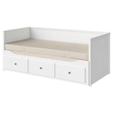 HEMNES day-bed w 3 drawers/2 mattresses, white/Vannareid extra firm, 80x200 cm
