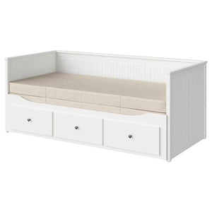Ikea HEMNES Bed sofa/3 drawers/2 mattresses - white/Vannareid extra rigid 80x200 cm ,